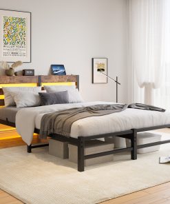 Queen Size Metal Bed Frame with Headboard