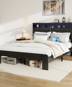 King Size Platform Bed with Large Under Bed Storage