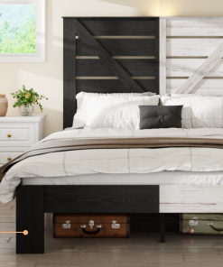 Full Wood Platform Bed Frame with Headboard
