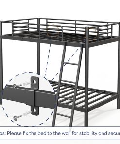 Metal Twin Over Twin Size Bunk Bed