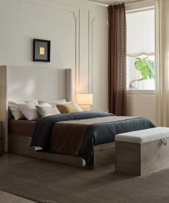 Shelton Upholstered Wingback Bed, Queen