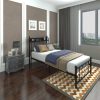 Twin Bed Frames with Headboard, Charging Station and  LED Light