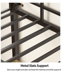 Twin Metal Loft Bed with L-Shaped Desk