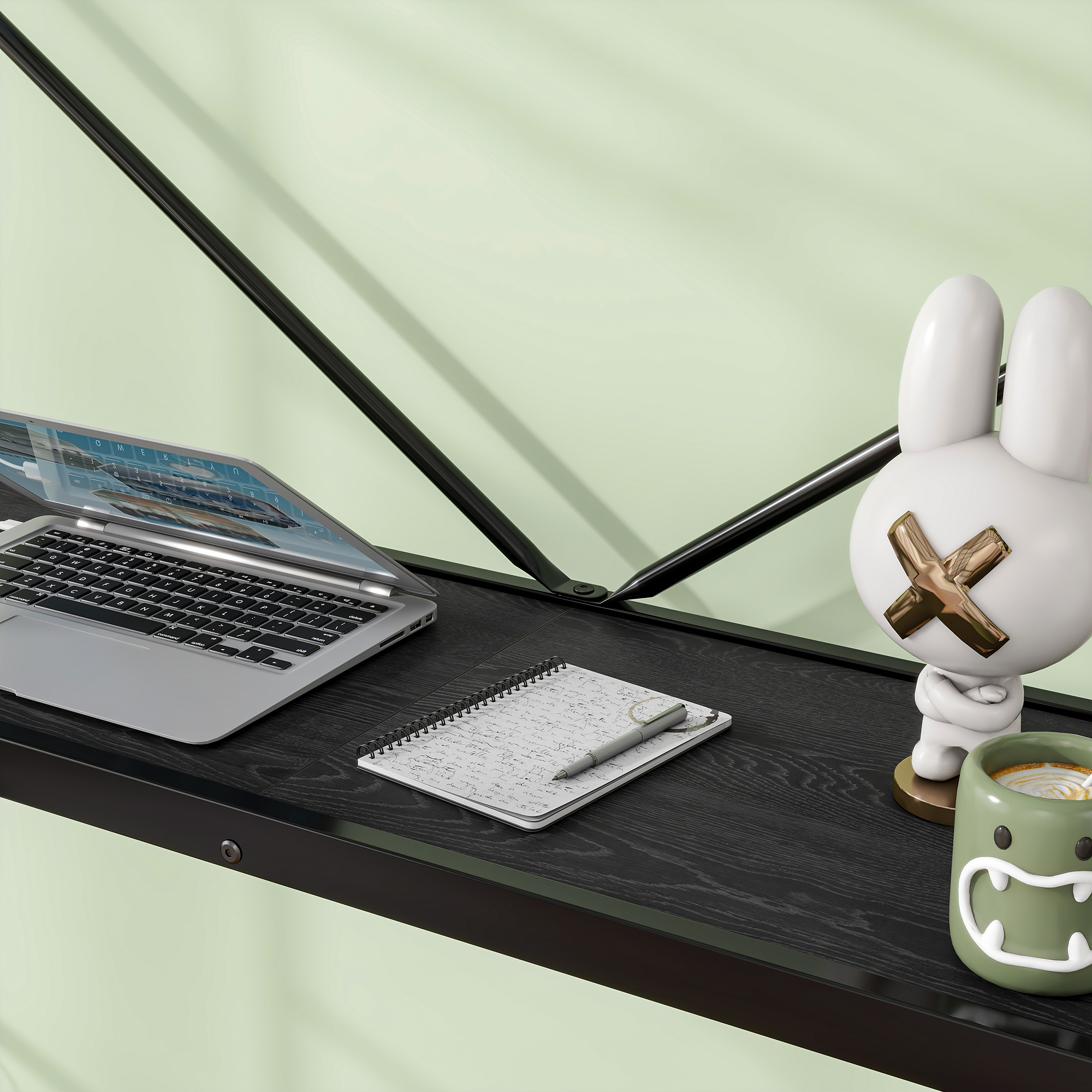 Twin Metal Loft Bed with Desk