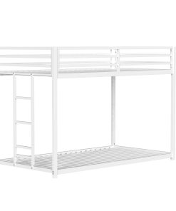 White Twin Over Twin Bunk Bed For Kids And Adult