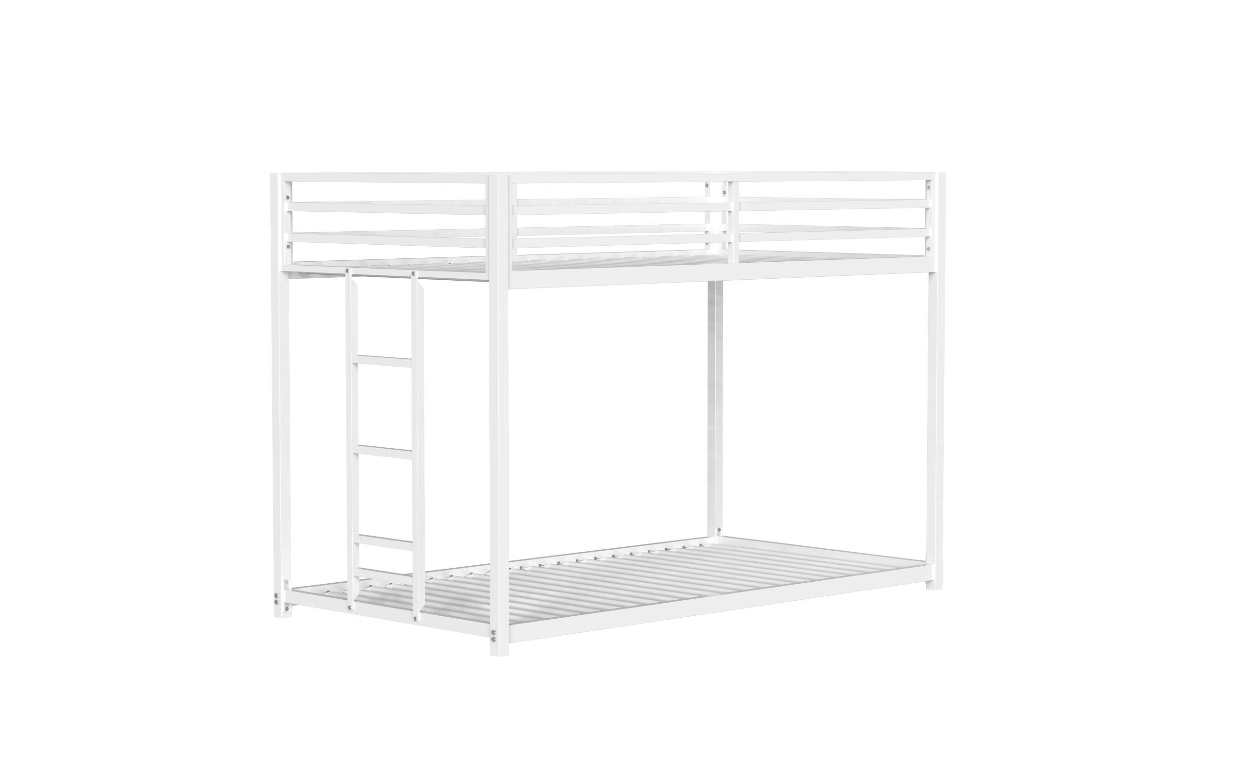 White Twin Over Twin Bunk Bed For Kids And Adult