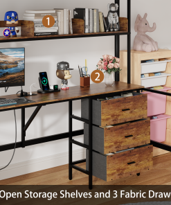 Twin Size Loft Bed With L-shaped Desk, Charging Station