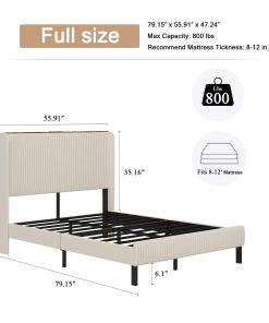 Full Size Platform Bed With Charging Station