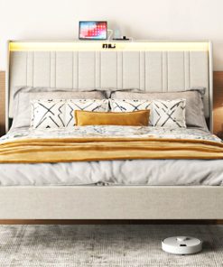 Upholstered Queen Size Platform Bed Frame