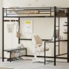 Twin Size Loft Bed Frame With Storage