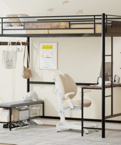 Twin Size Loft Bed Frame With Storage