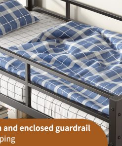 Twin Metal Loft Bed with L-Shaped Desk