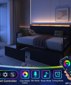 Sturdy Metal Twin Daybed With Drawers