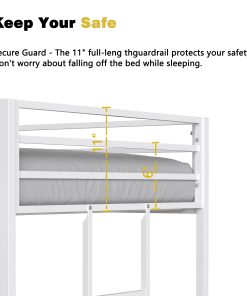 White Twin Over Twin Bunk Bed For Kids And Adult