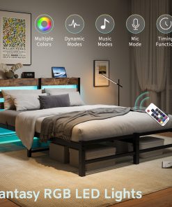 Queen Size Metal Bed Frame with Headboard