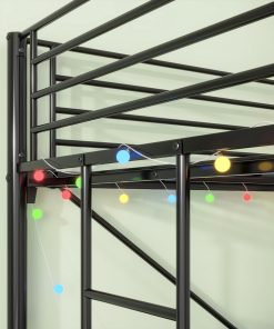 Twin Metal Loft Bed with Desk