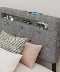Twin Bed Frame with USB Charging Station & LED Lights