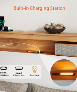 King Bedstead With Charging Station All Wood Bed Frame