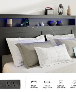 King Size Platform Bed with Large Under Bed Storage