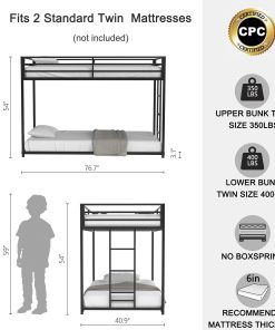 Adam Sturdy Twin over Twin Bunk Bed
