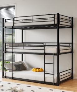 Twin Over Twin Over Twin Metal Bunk Bed Platform Frame