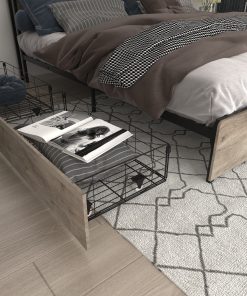 King Size Platform Bed with Storage Headboard