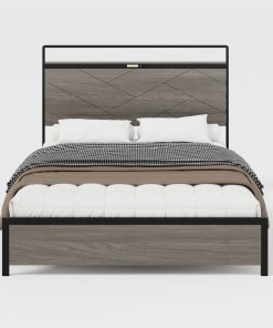MDF+Metal Full Size Platform Bed Frame