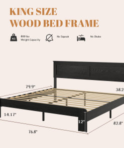 King Size Wood Platform Bed