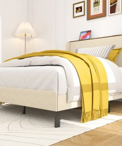 Full Size Platform Bed With Charging Station