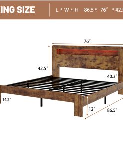 King Size Bed Frame With Large Under Bed Storage