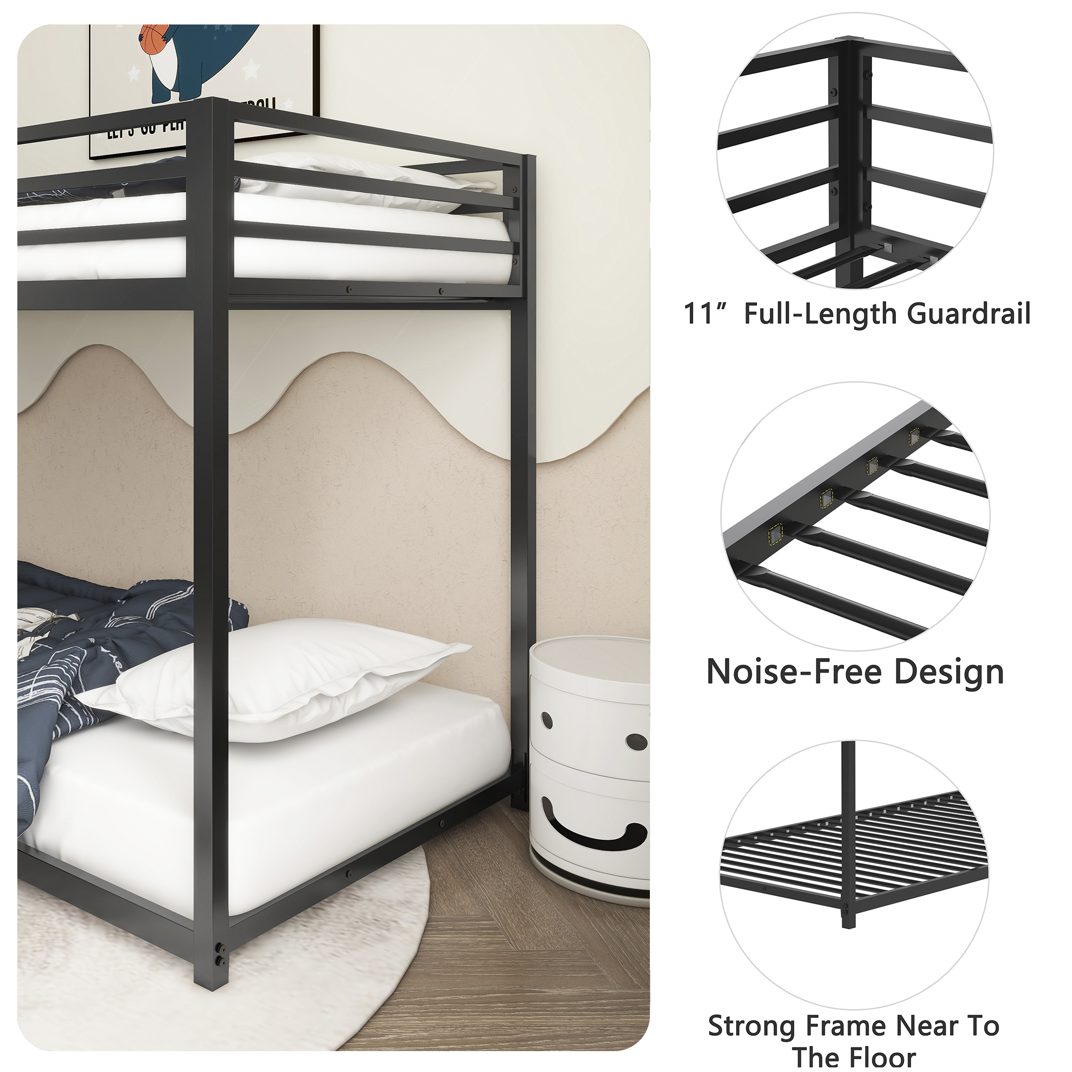 Adam Sturdy Twin over Twin Bunk Bed