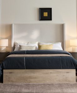 Shelton Upholstered Wingback Bed, Queen