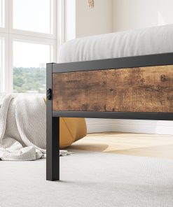 Metal & Wood Twin Size Platfrom Bed Frame