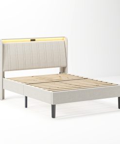 Upholstered Full Size Platform Bed Frame
