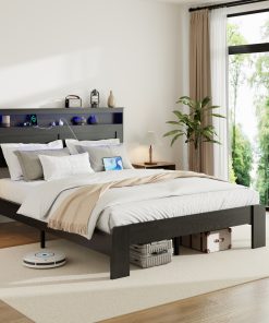 King Size Platform Bed with Large Under Bed Storage