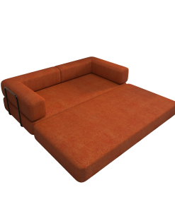 Convertible Sleeper Sofa Bed with Cylindrical Pillow