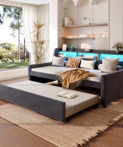 Upholstery Twin Size Daybed With Trundle