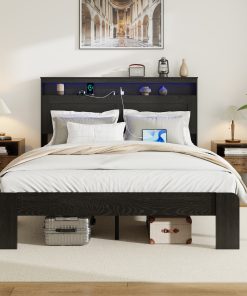 King Size Platform Bed with Large Under Bed Storage