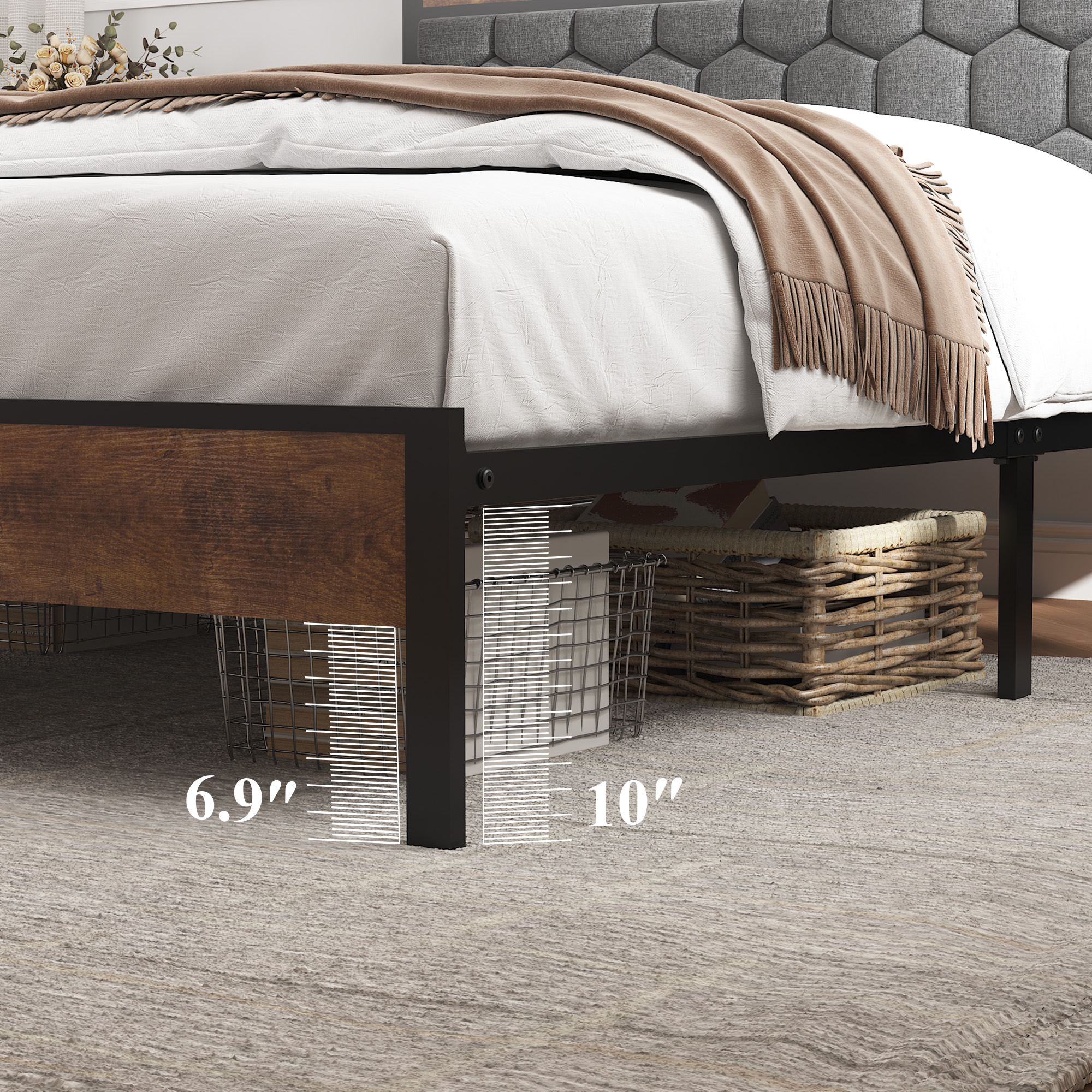 King Size Wooden Platform Bed Frame