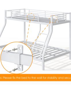 Metal Twin Over Full Size Bunk Bed
