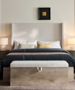 Shelton Upholstered Wingback Bed, Queen