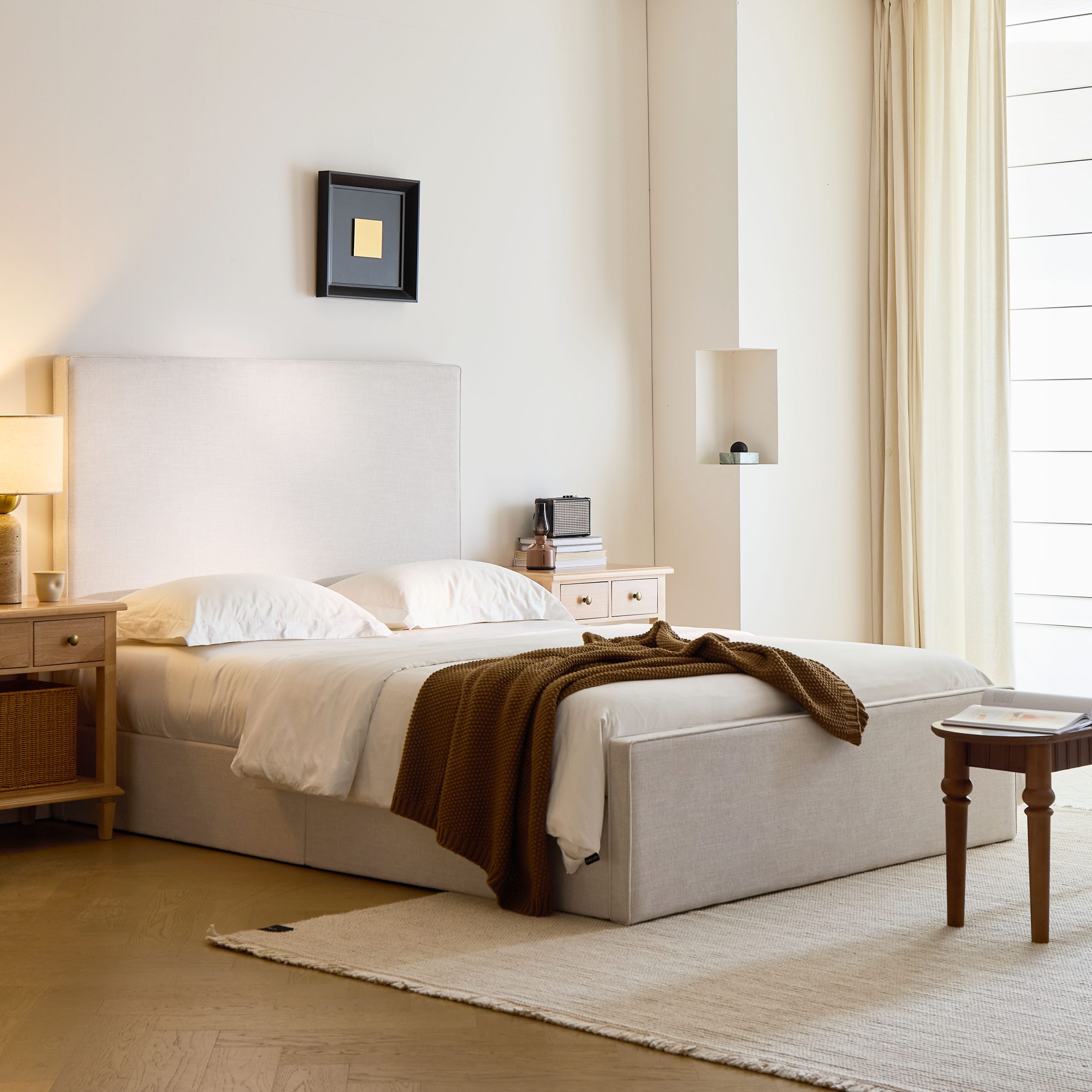 Lucas Tall Headboard Upholstered Bed, King Size