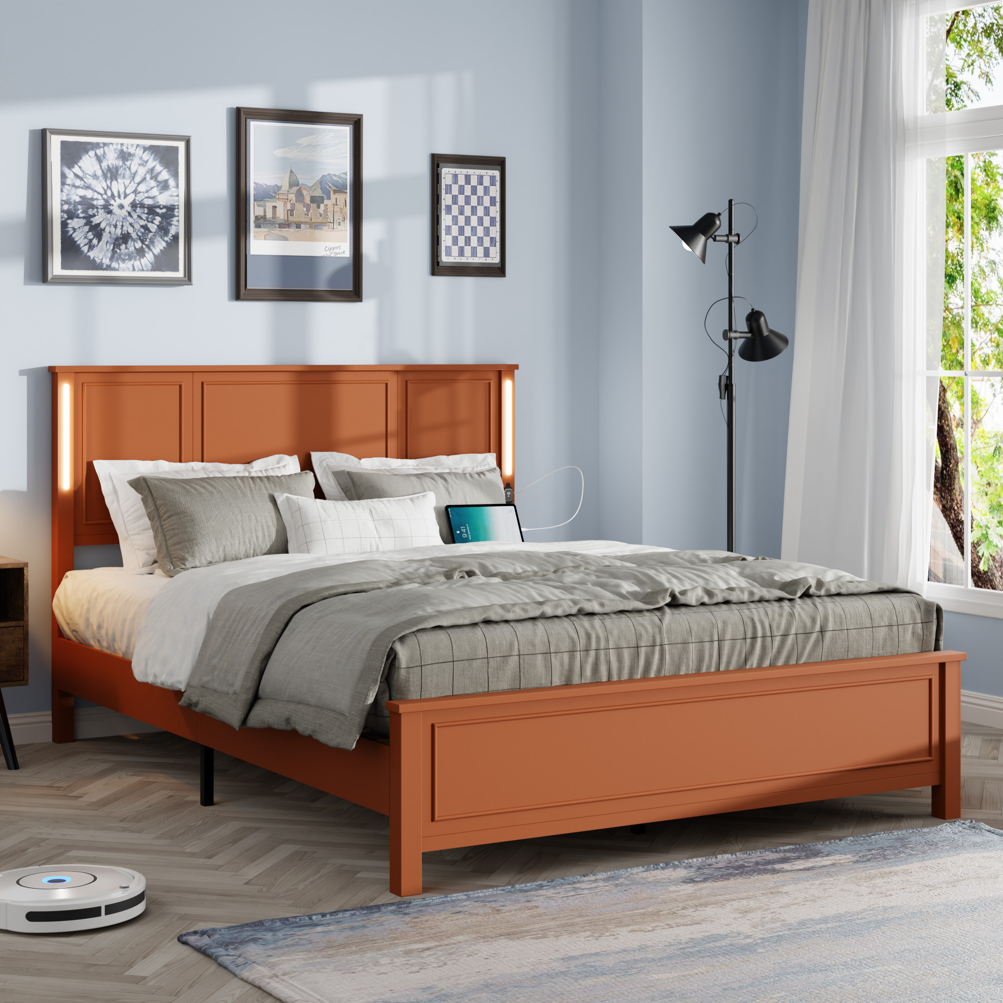 Queen Size Platform Bed Frame With Headboard And Footboard