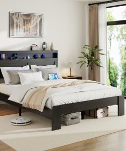 King Size Platform Bed with Large Under Bed Storage