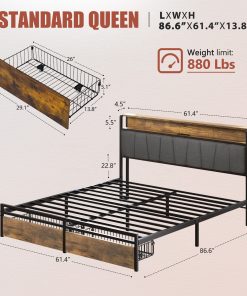 Upholstered Queen Size Bed Frame