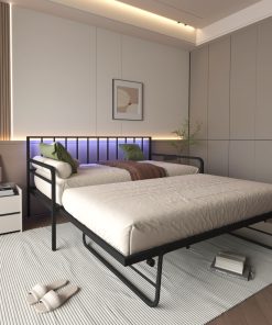 Twin Daybed with RGB LED Lights & Charging Station