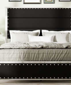 Queen Size Bed Frame with Upholstered Headboard