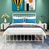 Victorian Style Metal Platform Bed Frame, Queen Size