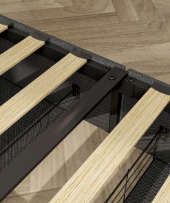 Queen Bed Frame with USB Charging Station & LED Lights