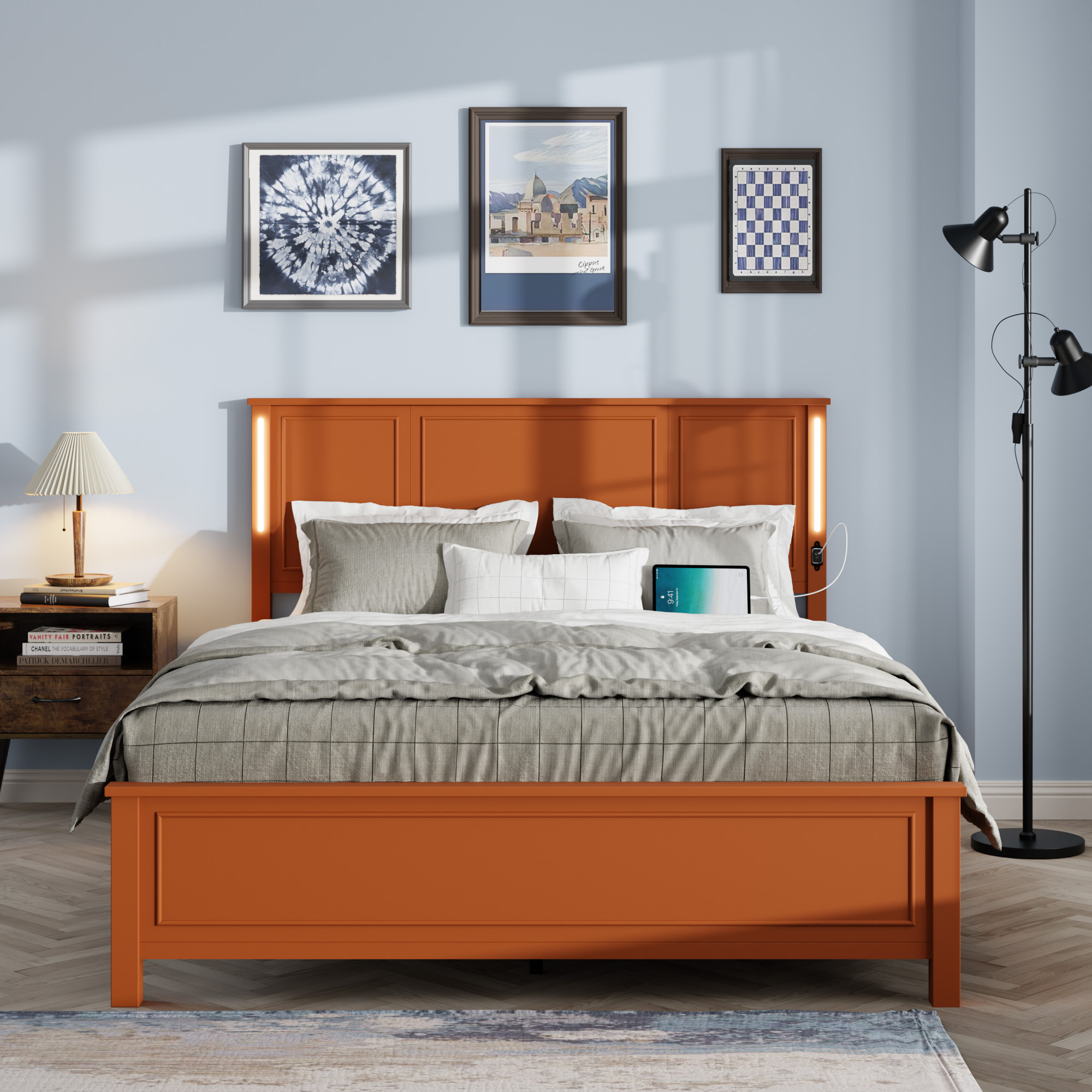 Queen Size Platform Bed Frame With Headboard And Footboard
